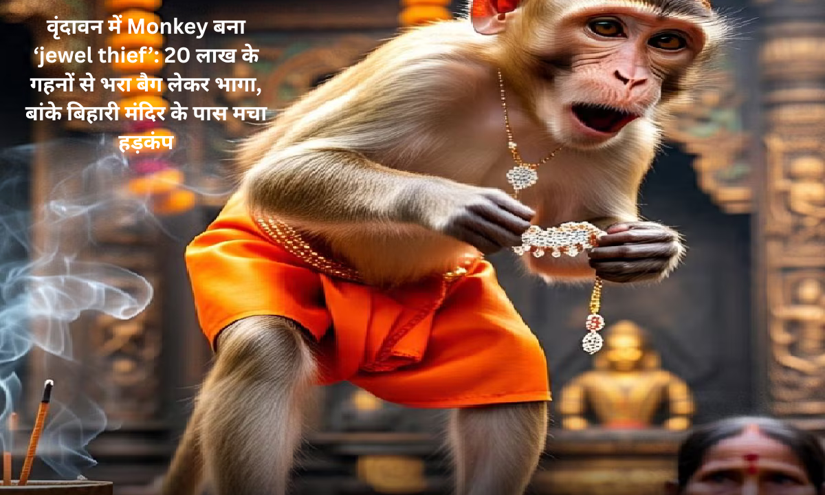 Monkey becomes 'Jewel Thief' in Vrindavan: Ran away with a bag full of jewels worth 20 lakhs near Banke Bihari temple